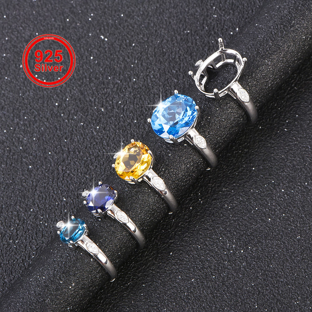 Sterling Silver Ring - 5x7-12x16 мм пустое кольцо из стерлингового