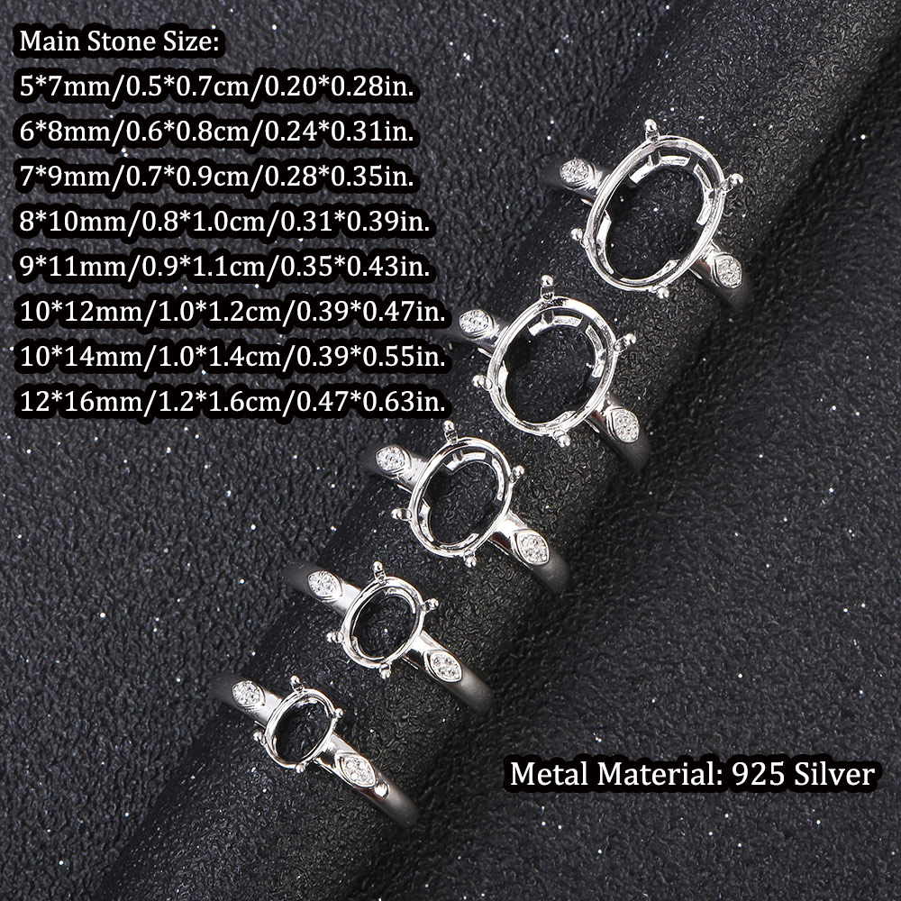 5x7-12x16 мм пустое кольцо из  – обзор и цена Sterling Silver Ring