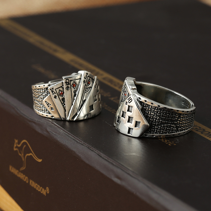 Модные игральные карты, креати – обзор и цена Sterling Silver Ring